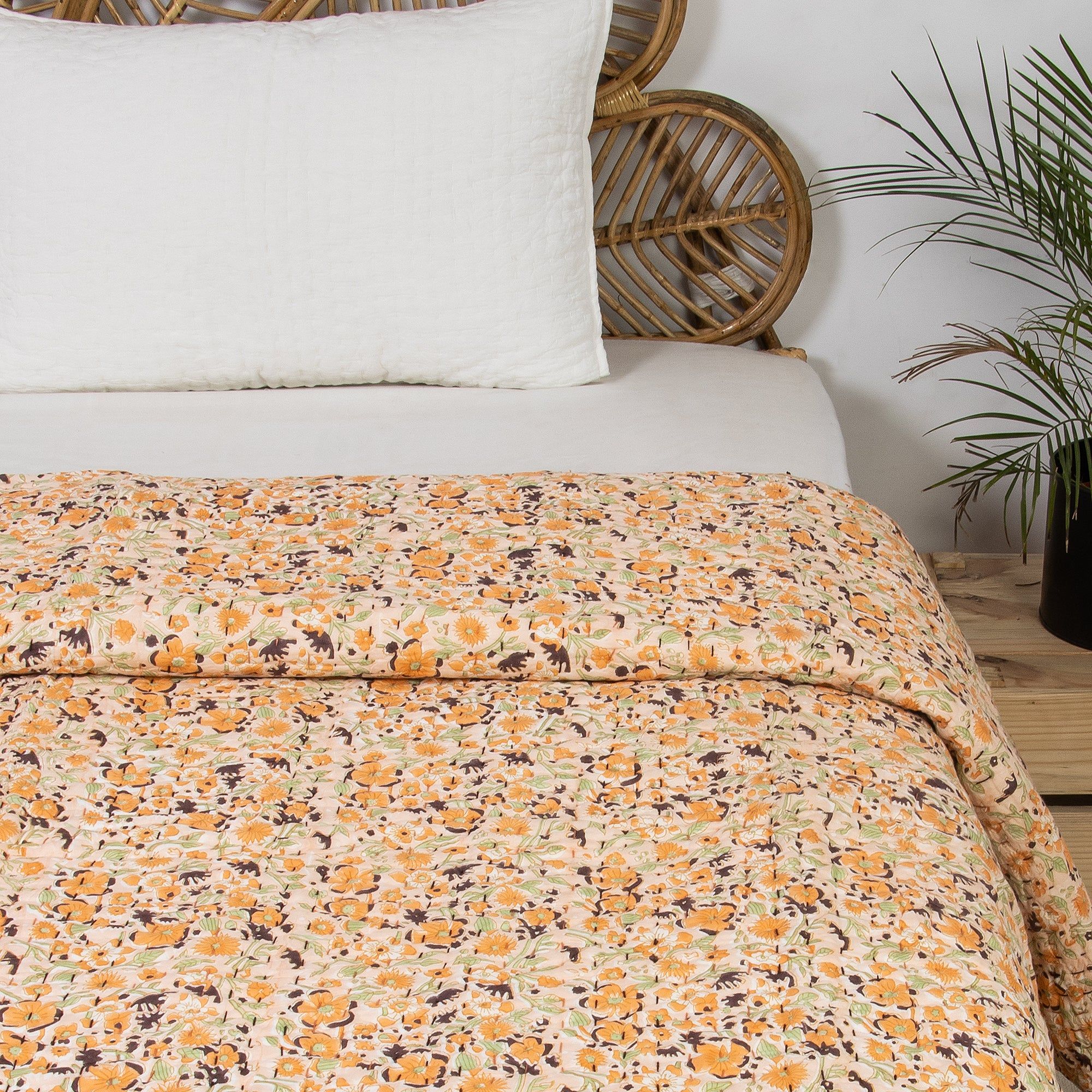 Premium Quality Cotton Floral Kantha Soft Blankets